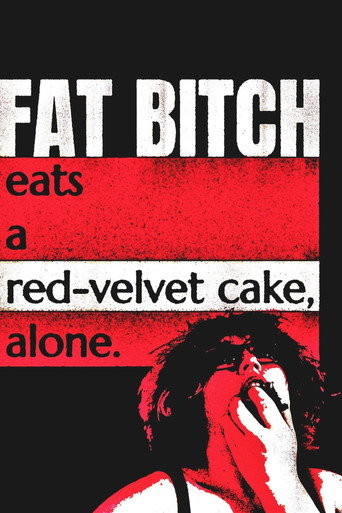 Fat Bitch eats a Red-Velvet Cake, alone.